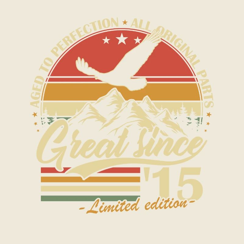 Millésime 2015 Né Vintage Rétro Anniversaire