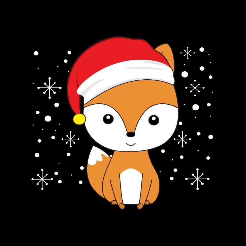 Renard avec chapeau de Noël renards amant idée cadeau