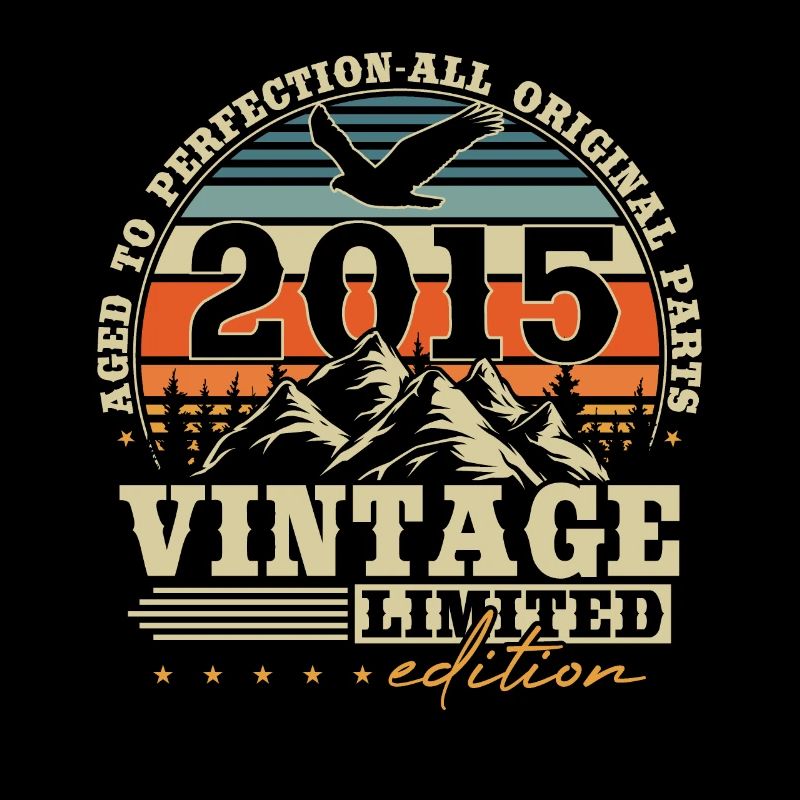 Millésime 2015 Vintage Cadeau d’anniversaire Rétro