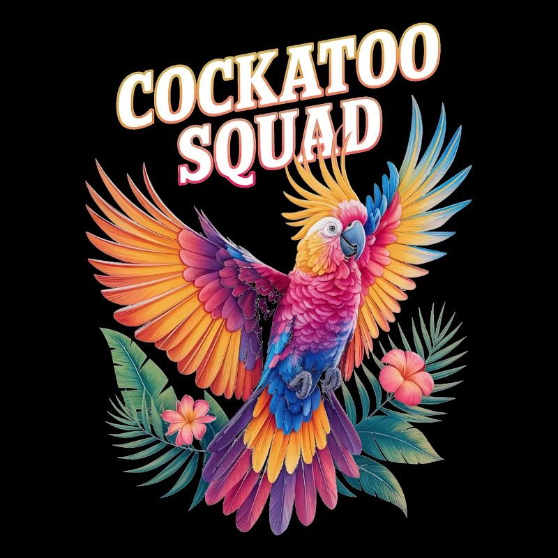 Cockatoo Squad Bunter Papagei Hibiskus