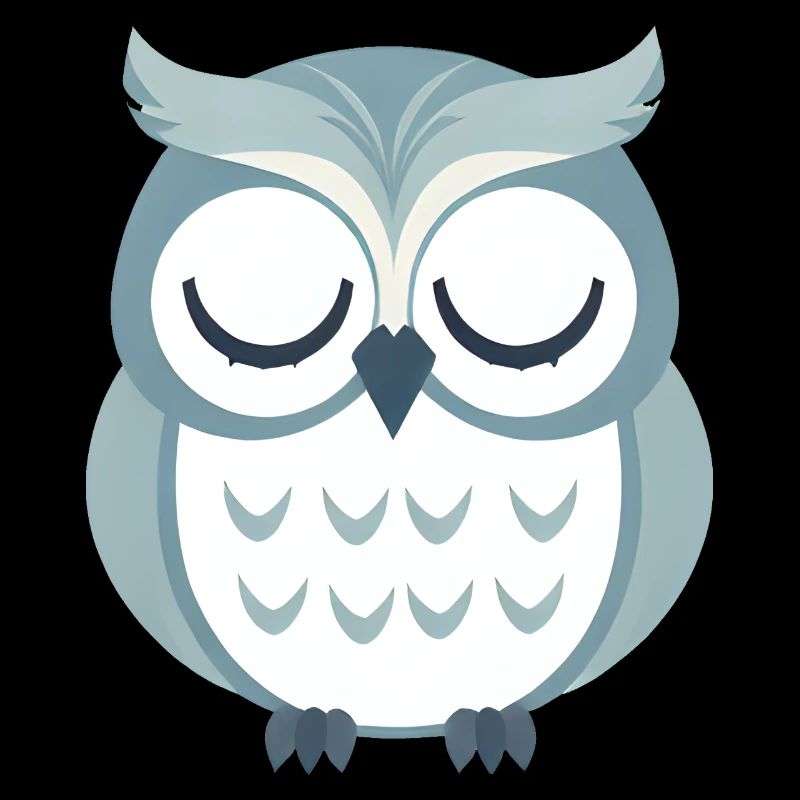 Verschlafene graue Eule sitzt auf Ast