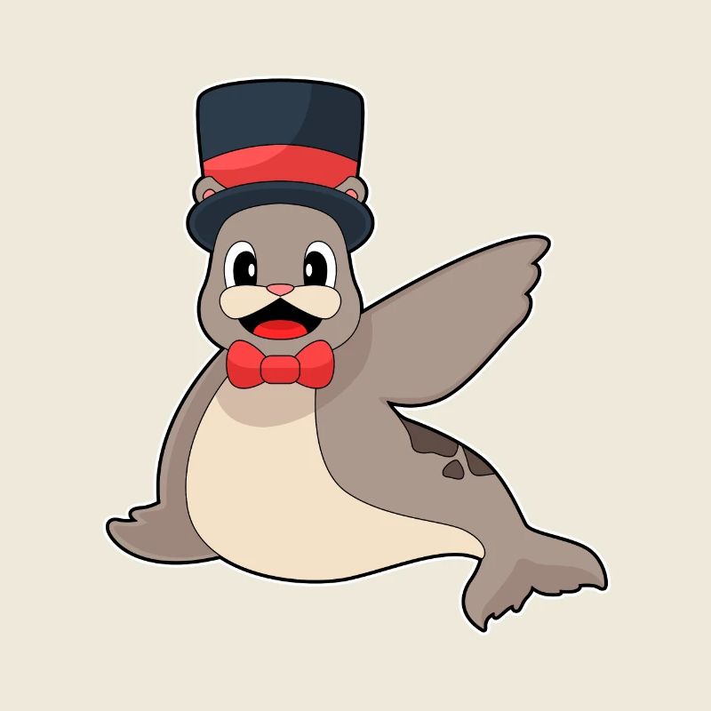 Seal Groom Top Hat Wedding