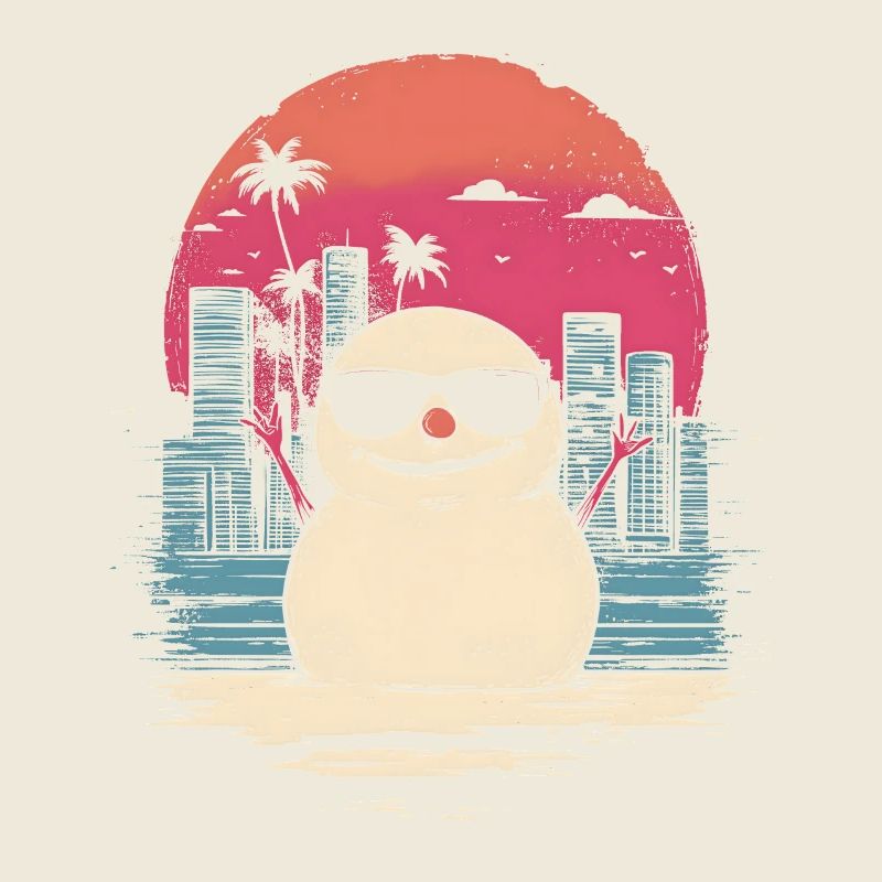 Schneemann Retro Synthwave Retrowave Geschenk