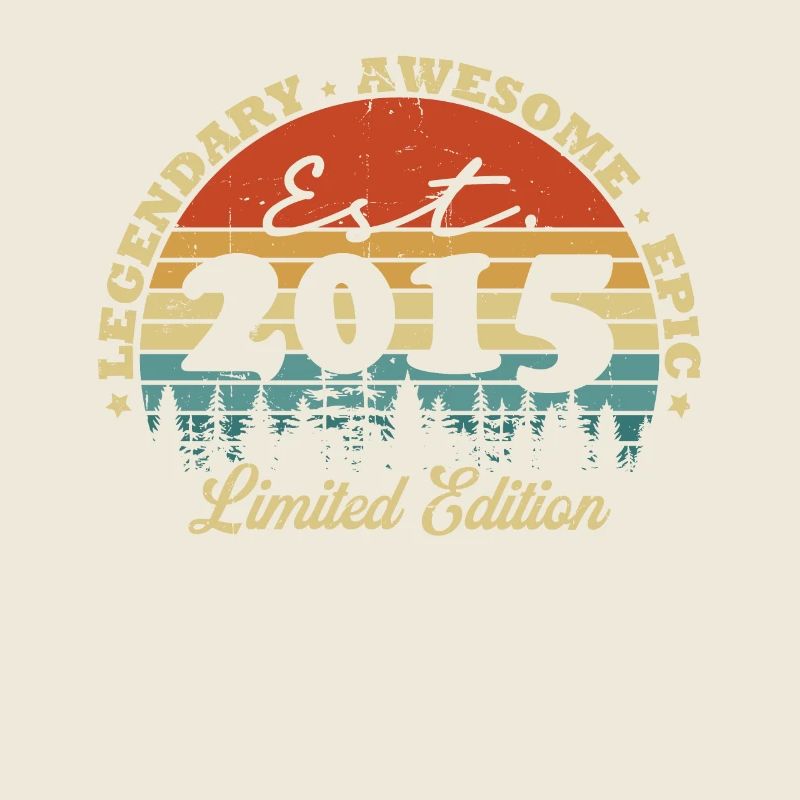 Millésime 2015 Vintage Anniversaire Rétro