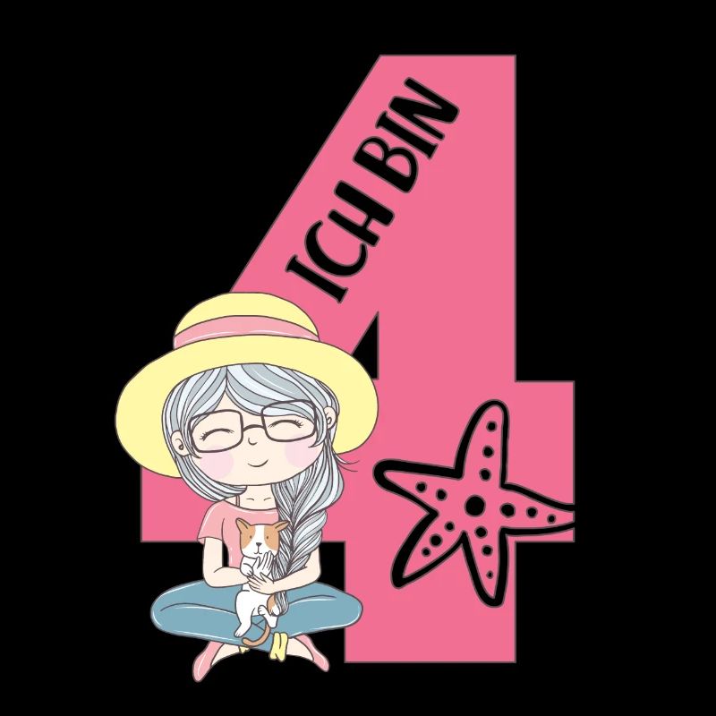 4. Geburtstag Mädchen Ich Bin 4 Jahre Vier Jährige