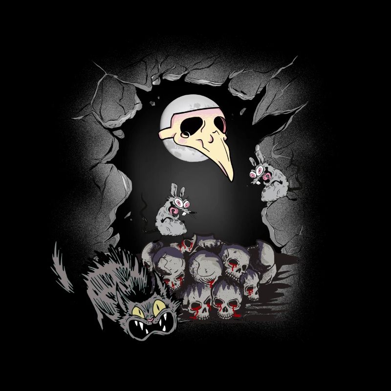 Effrayant Halloween Chat Médiéval Peste Chats