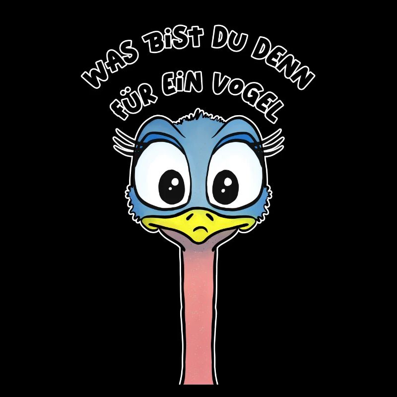 Vogel Straus süßer lustiger Vogel