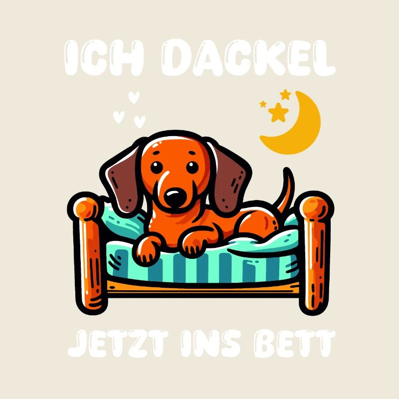 Chien Teckel Teckel Amis Lit Fatigué Sommeil Tenue