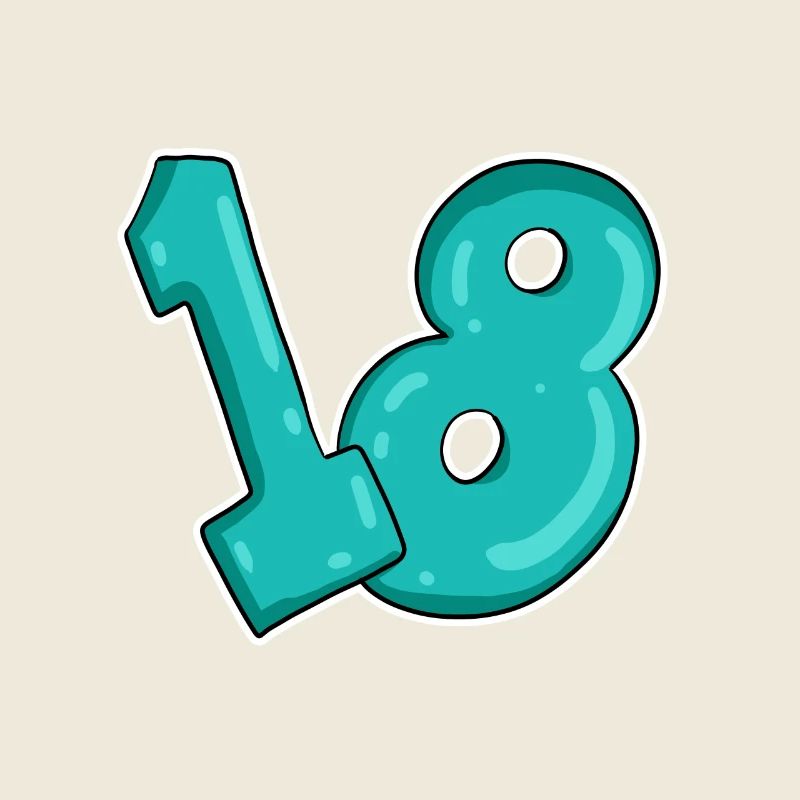 Dix-huit 18 Numéro Numéro