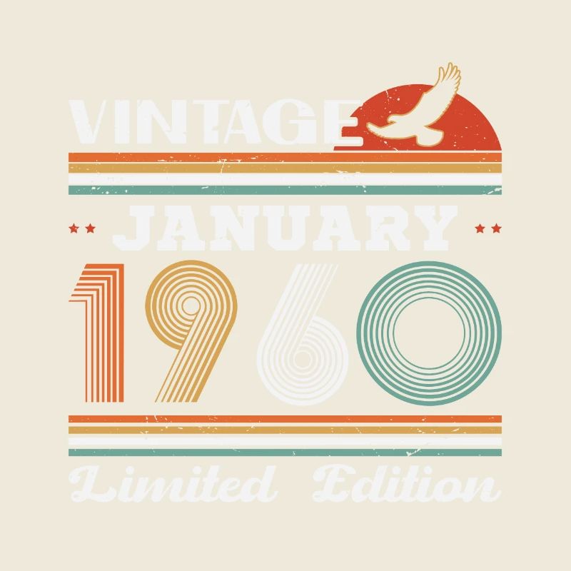 January 1960 Retro Vintage Birthday Gift