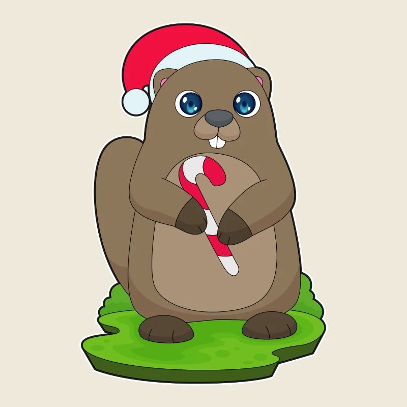 Canne de Noël Castor