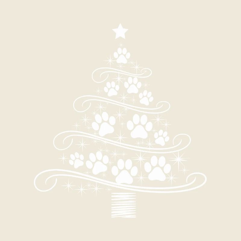 arbre de Noël patte patte impression chien chat wau