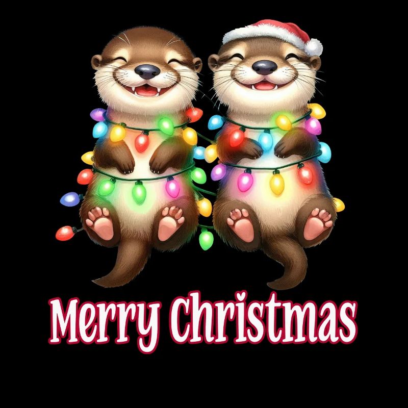 Mignon petit chapeau de Noël loutre Joyeux Noël