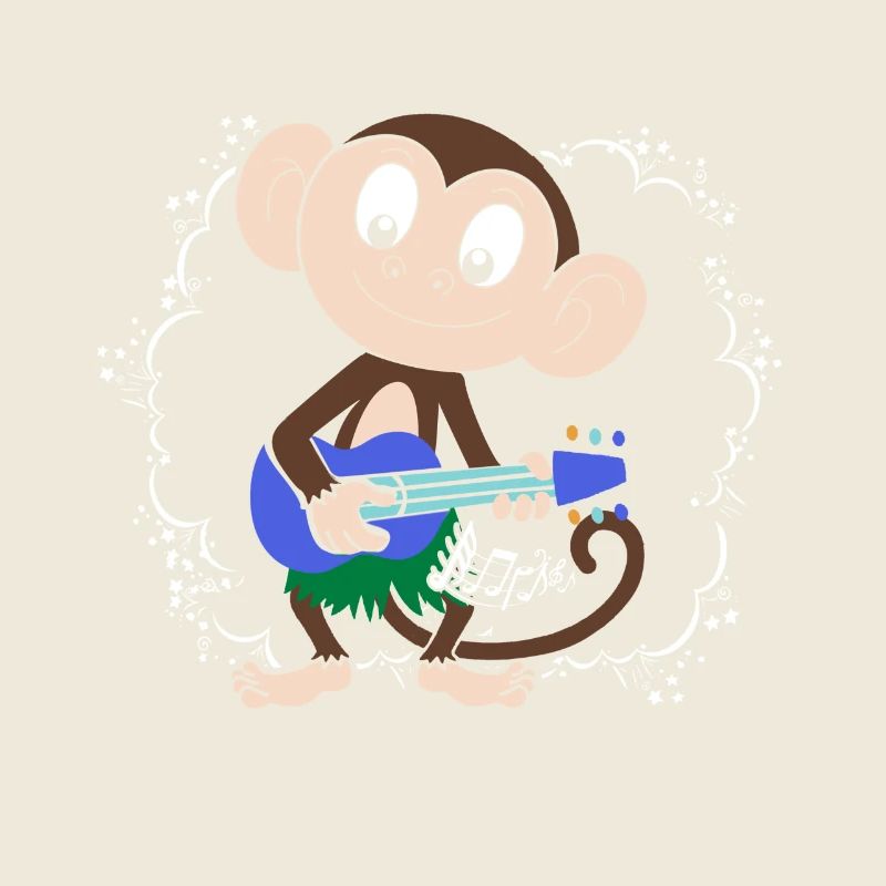 Sock Monkey Plays Ukulele Hula