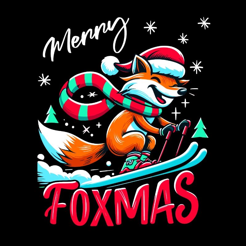 Merry Foxmas Renard Ski Ski Fun Drôle