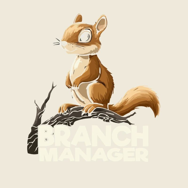 Funny Squirrel Branch Manager Cartoon