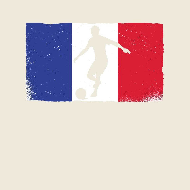 Silhouette de match de football français devant le drapeau