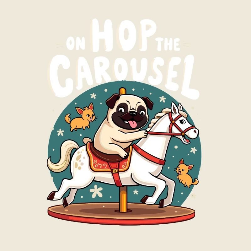 Mops Hundehalter Mops Liebe Karussell