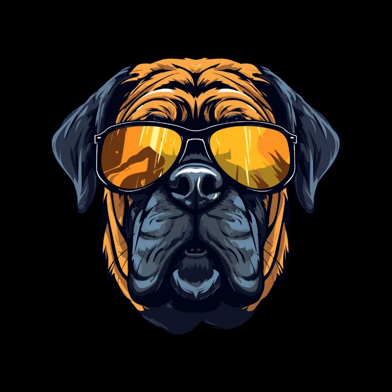 Mastiff Dog Head Portrait Cool