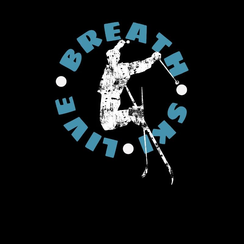 Skifahren Enthusiast Silhouette Design Skiing