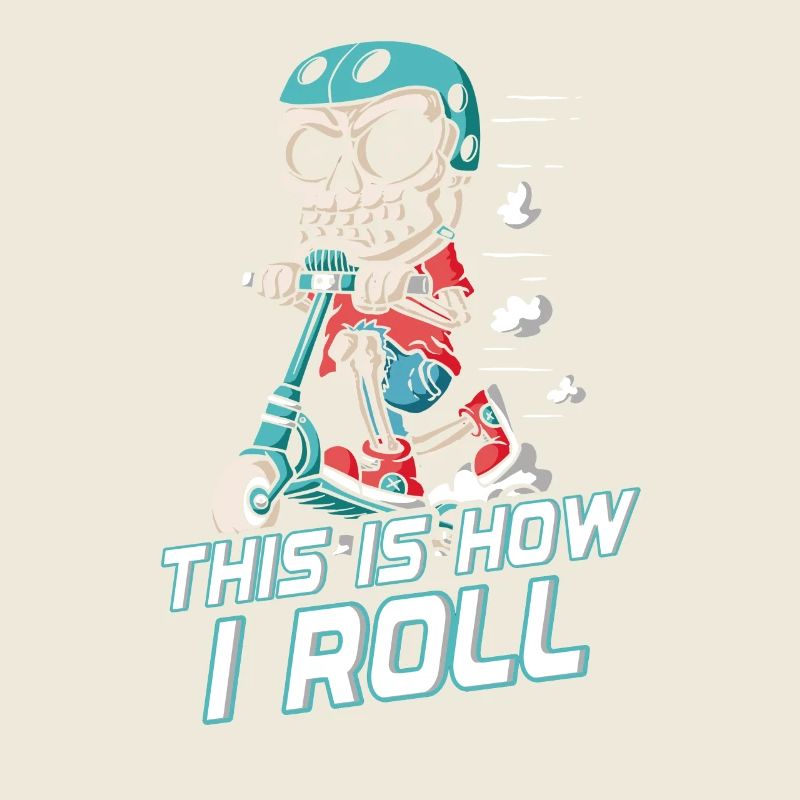 How I Roll: Skater Skeleton on Scooter