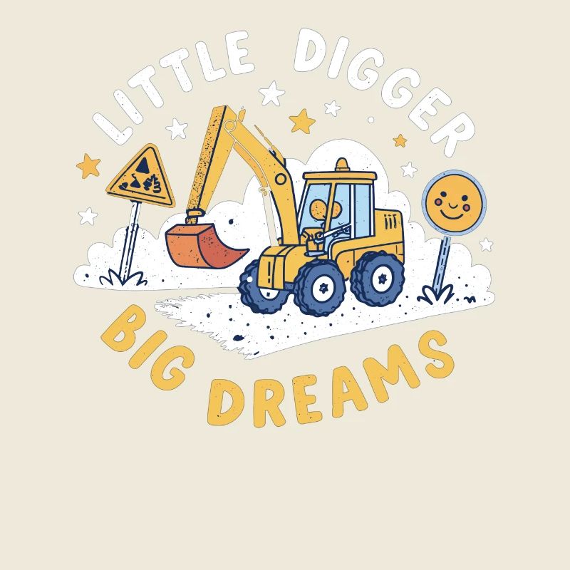 Little Digger Big Dreams - Conception mignonne de l’excavatrice