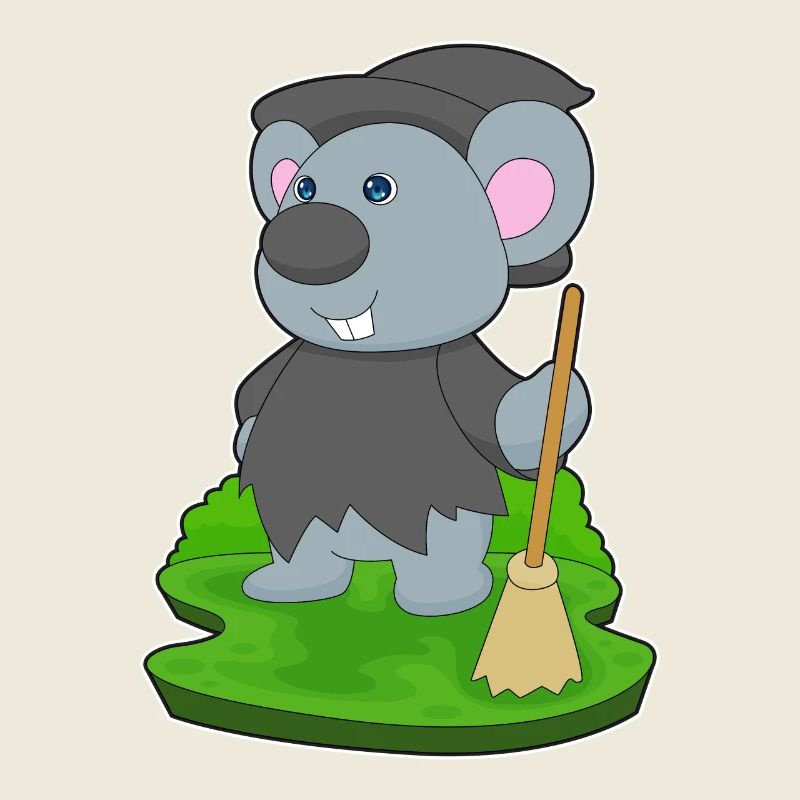 Maus Hexe Besen