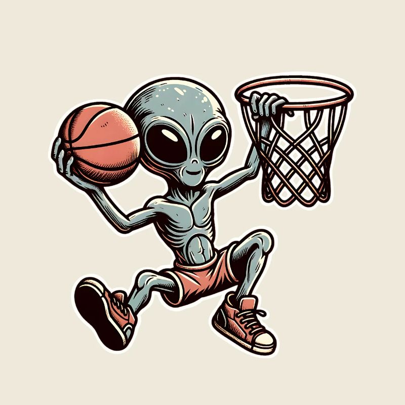 Basketball Dunking Alien