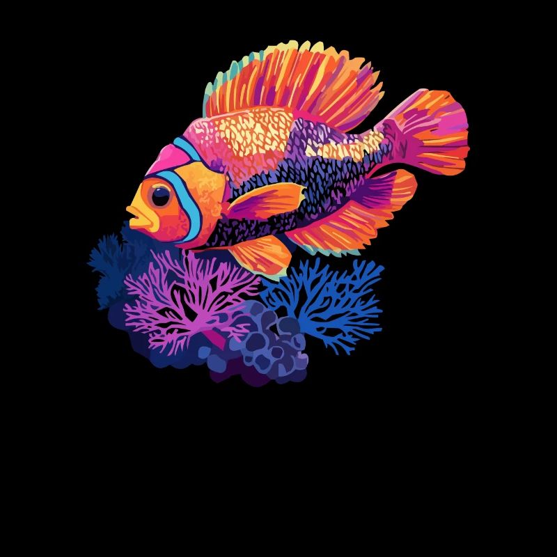 Poisson tropical coloré dans la barrière de corail