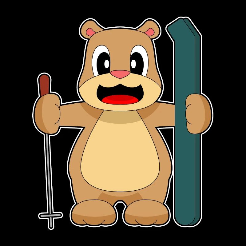 Bear Ski Skier Bâtons de ski