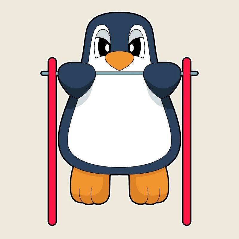 Penguin Bodybuilder Pull-ups Bodybuilding