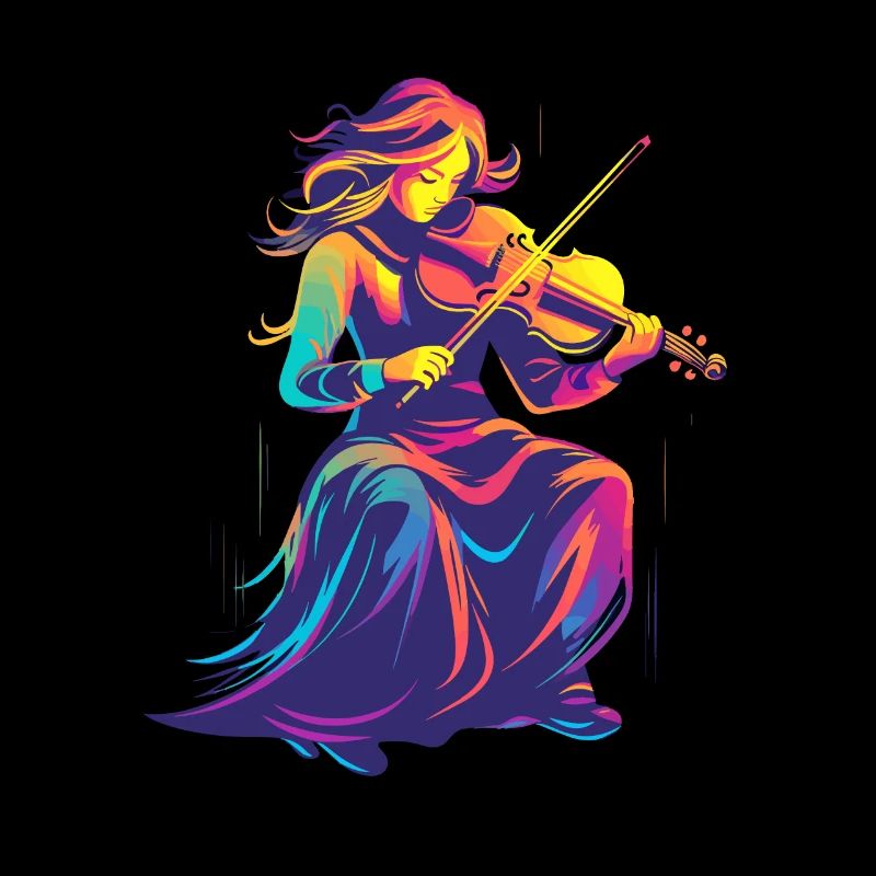 Geigenmädchen Retrowave