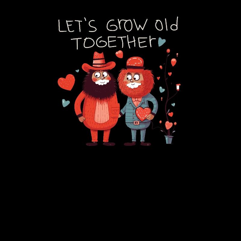 Cute Bearded Couple Let's Grow Old Together