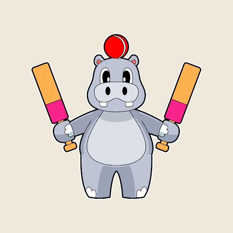 Hippopotame Cricket Battes de cricket