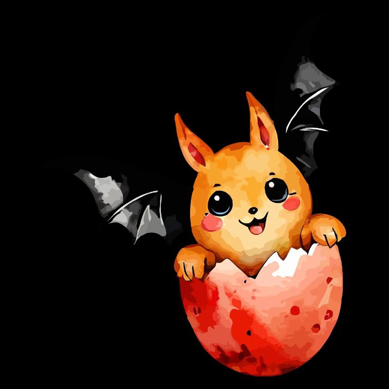 Bat Easter Watercolor