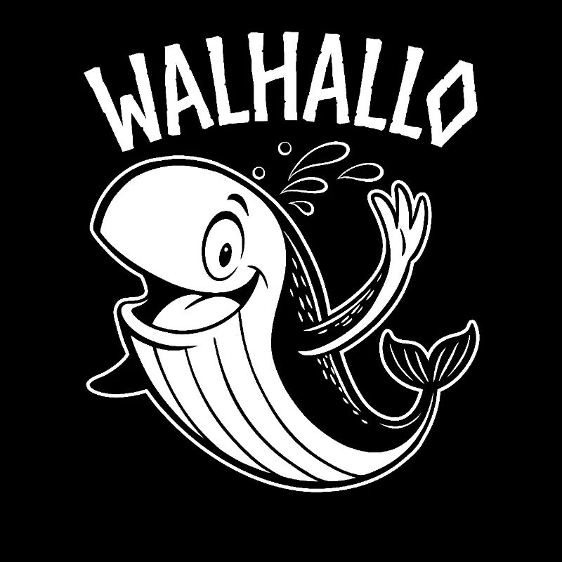 Walhallo - Freundlicher Wal sagt Hallo - Walhalla