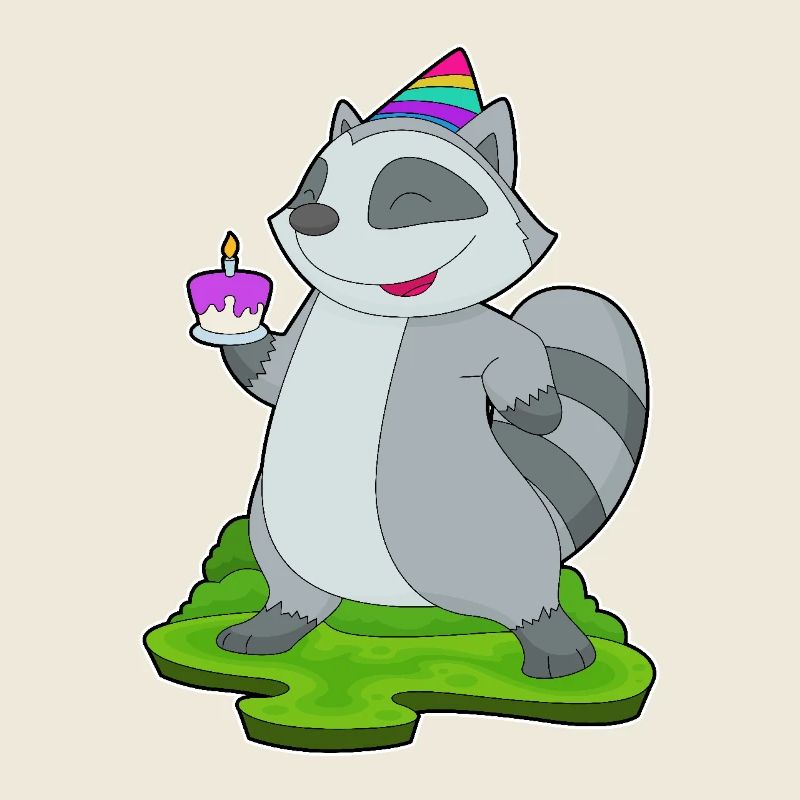 Gâteau d’anniversaire raton laveur
