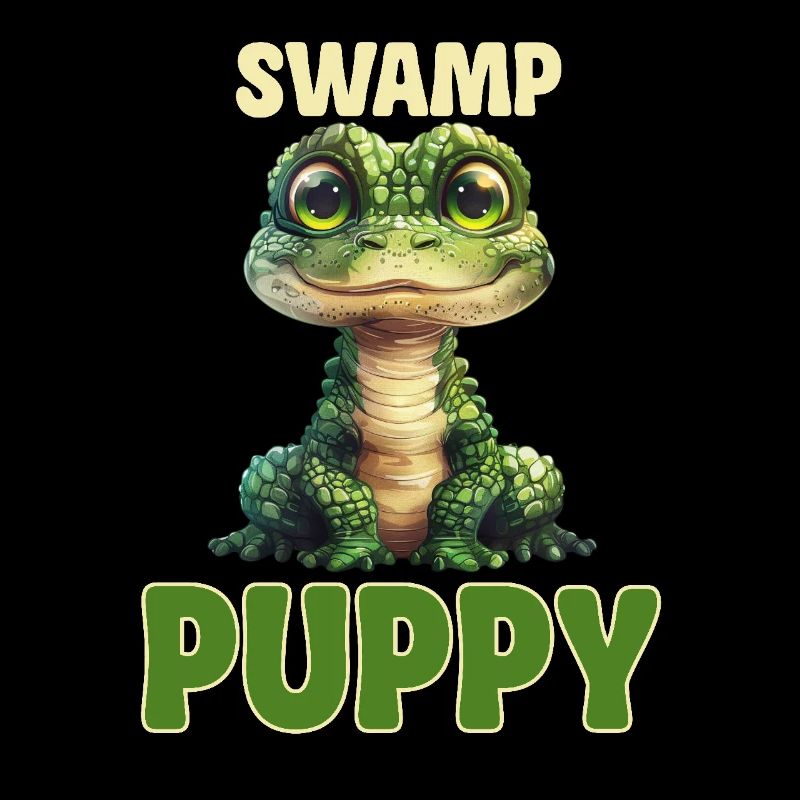 Mignon chiot des marais bébé crocodile dessin animé