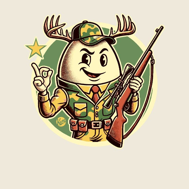 Jäger-Ei mit Hirschgeweih