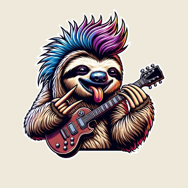 Faultier Rock and Roll Gitarrist