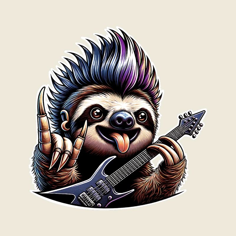 Faultier Rock and Roll Gitarrist