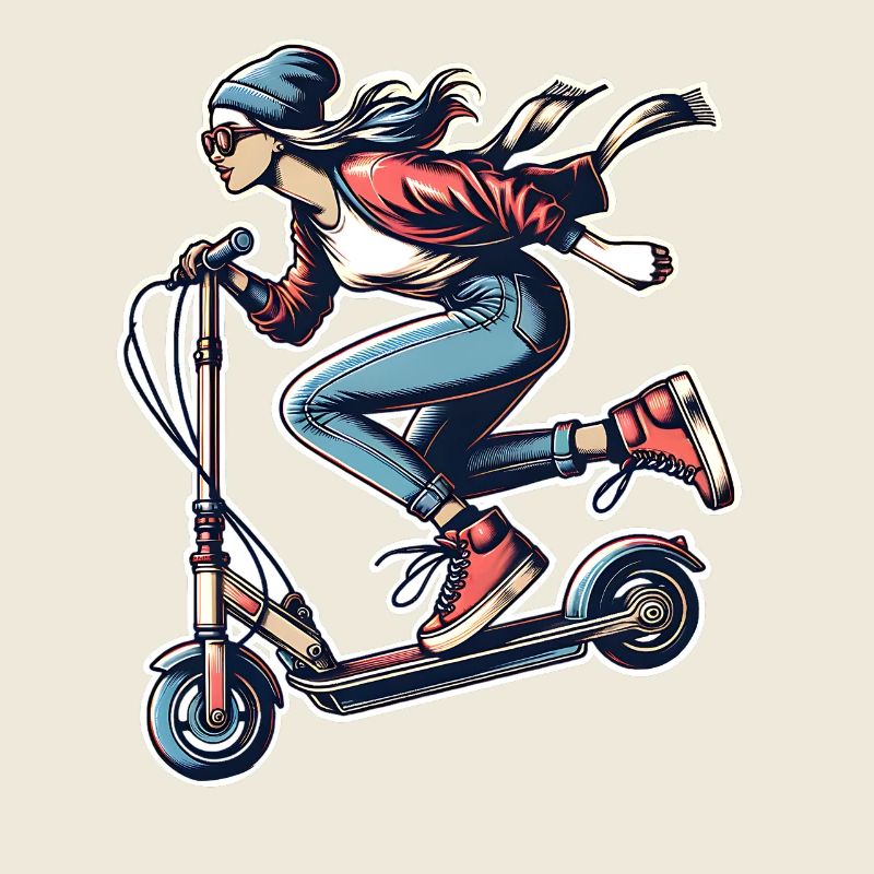 E-Scooter E-Roller Frau Scooter