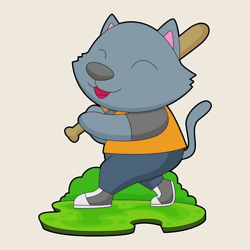 Cat Baseball Batte de baseball