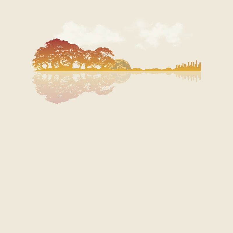 Herbst Abendlandschaft mit Bäumen und Skyline im