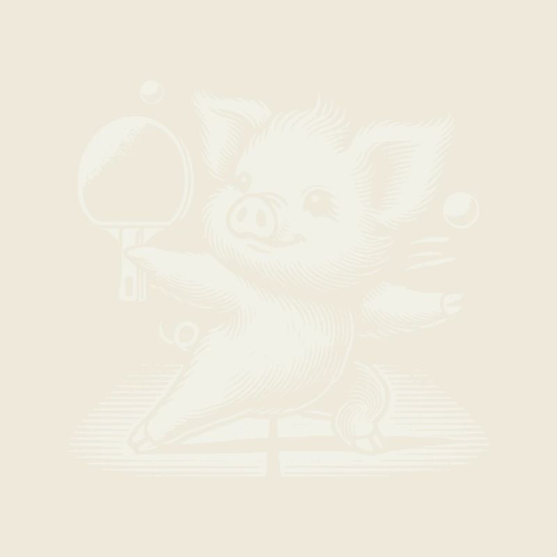 Funny Table Tennis Pig Cute Design