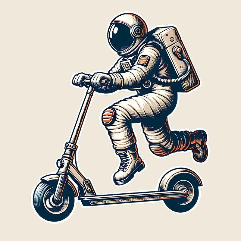 E-Scooter E-Roller Tretroller Astronaut