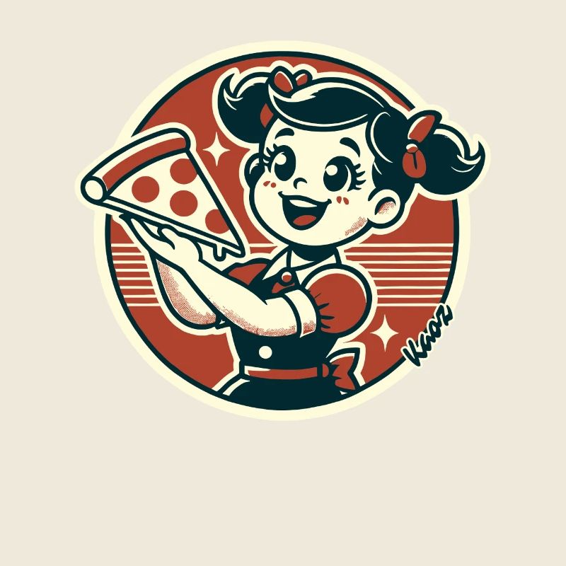 Kleines Mädchen mit Pizza