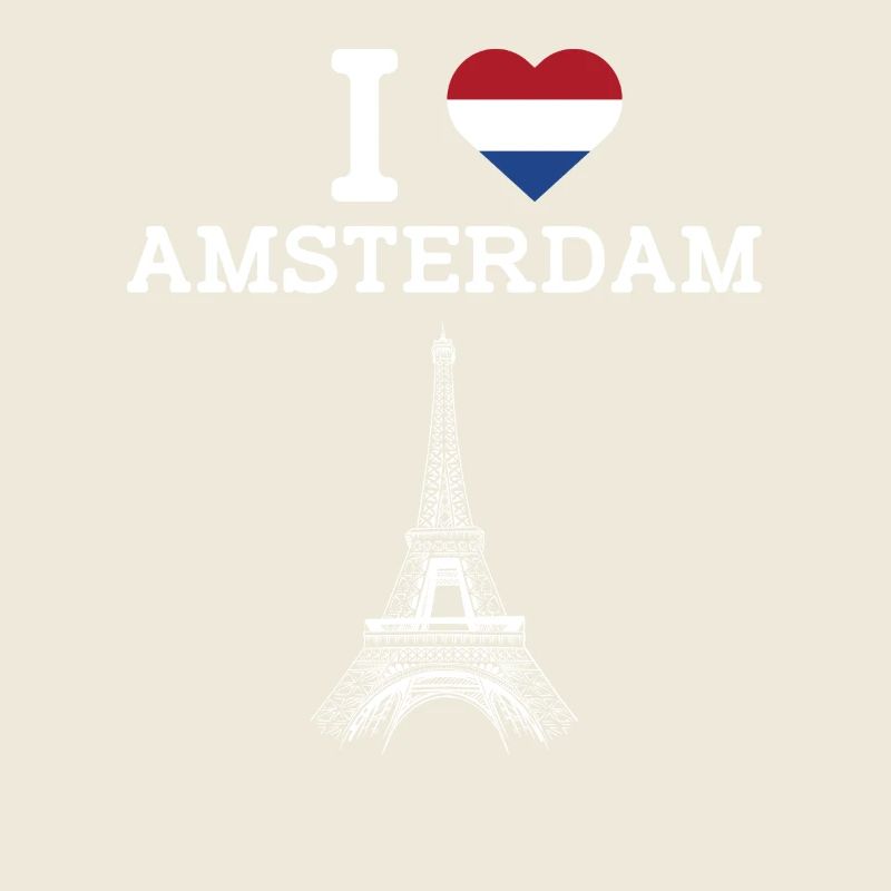 J’aime Amsterdam Cool Pays-Bas Drapeau Tour Eiffel