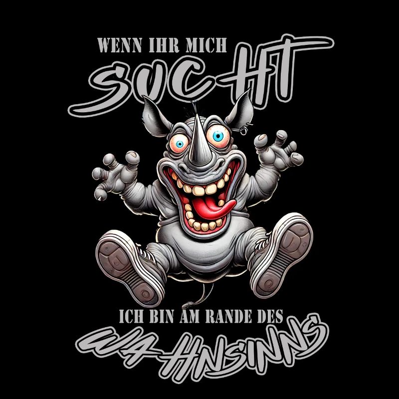 Crazy Nashorn am Rande des Wahnsinns Comic Stil