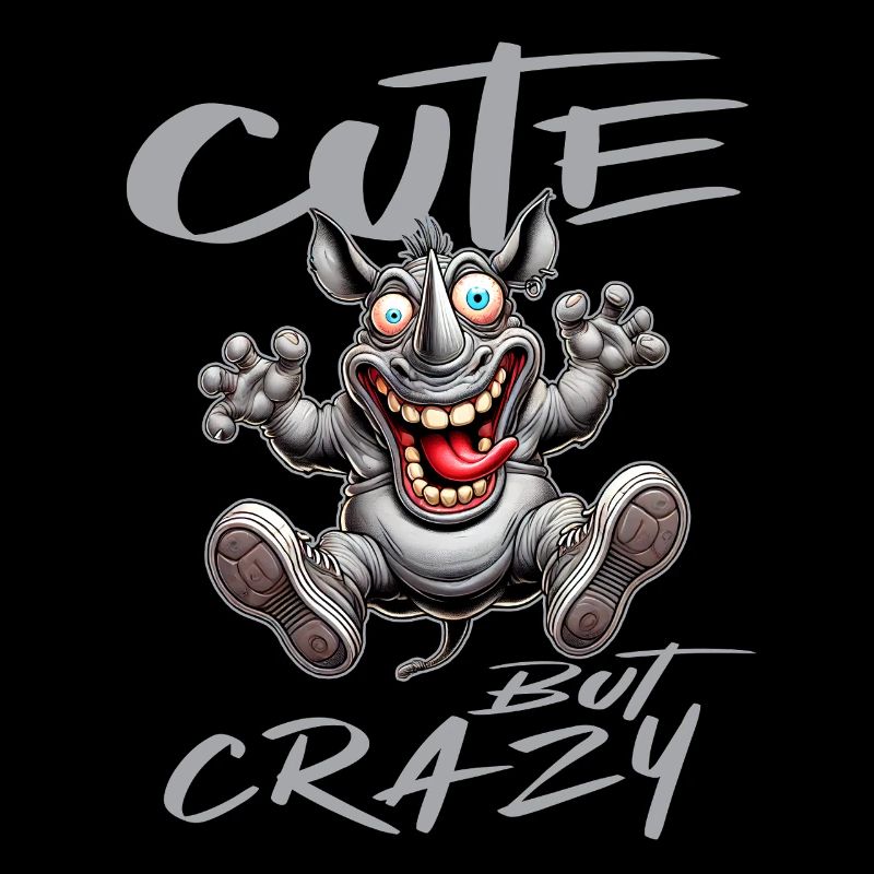 Cute but Crazy Nashorn Comic Stil lustiges Motiv